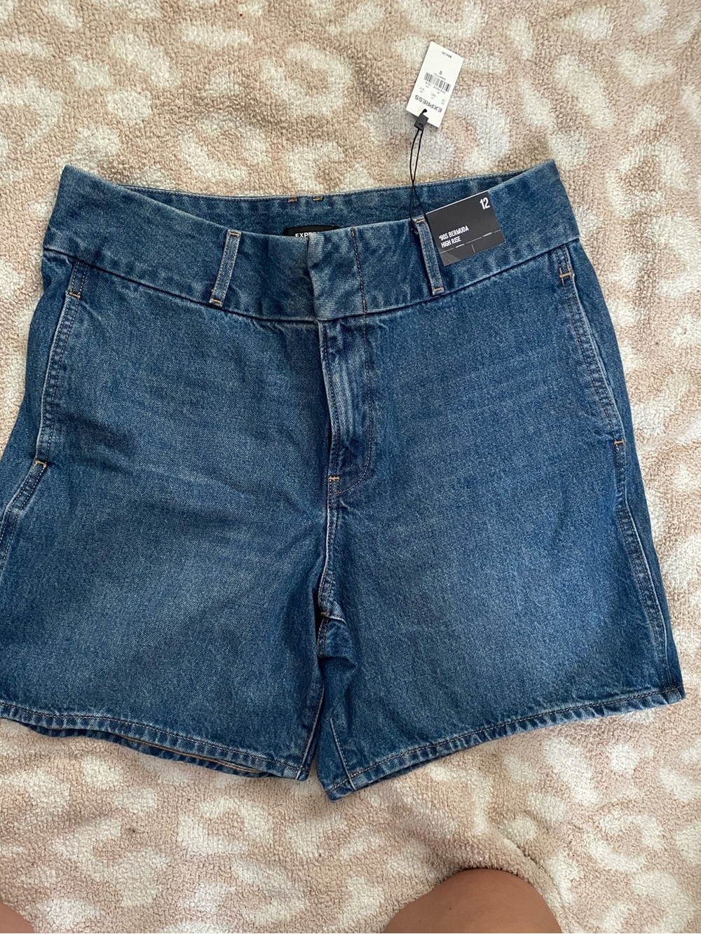 Express Dark Blue Denim Bermuda Shorts
